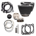 S&S Cycle 2017+ M8 Models 132in/136in Big Bore Cyl Kit +8.5cc Dome (Blk Gran w/ Fins) - 4.320in Bore