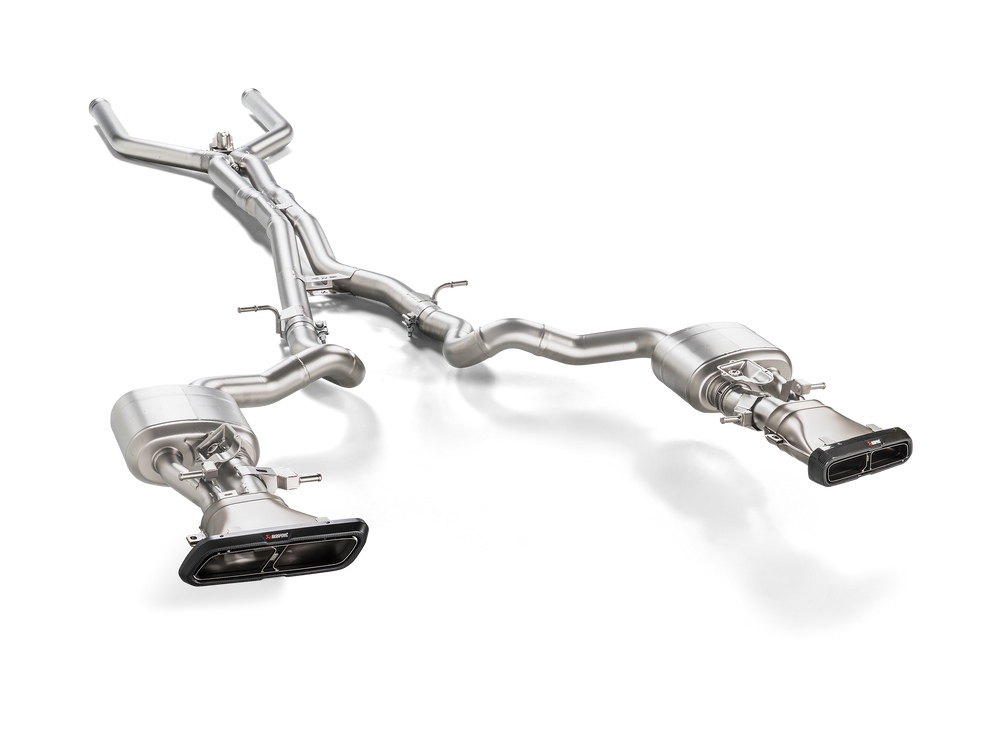 Akrapovic 2018 Mercedes Benz E63 Evolution Line (Titanium)  & Link Pipe w/ Matte Carbon Fiber Tips