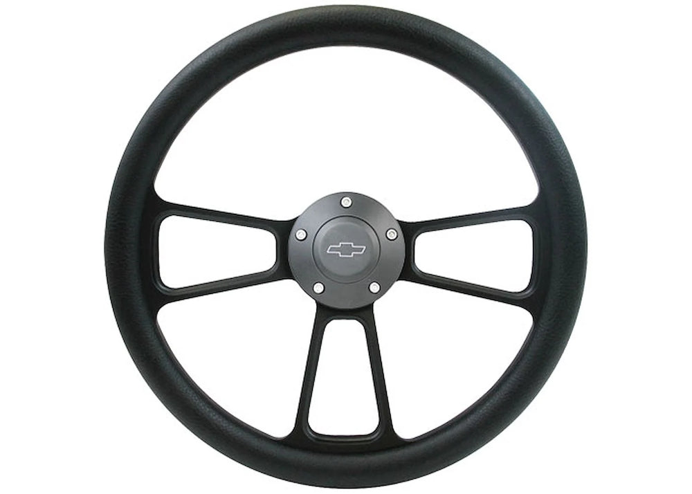 7491 CHEVY/GMC C10 BROTHERS TRUCKS CUSTOM STEERING WHEEL KIT BLACK W/ BOWTIE