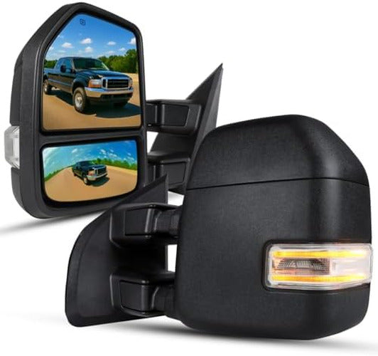 SUPER DUTY TOWING MIRRORS BLACK- CLEAR SIGNAL- POWER HEATED