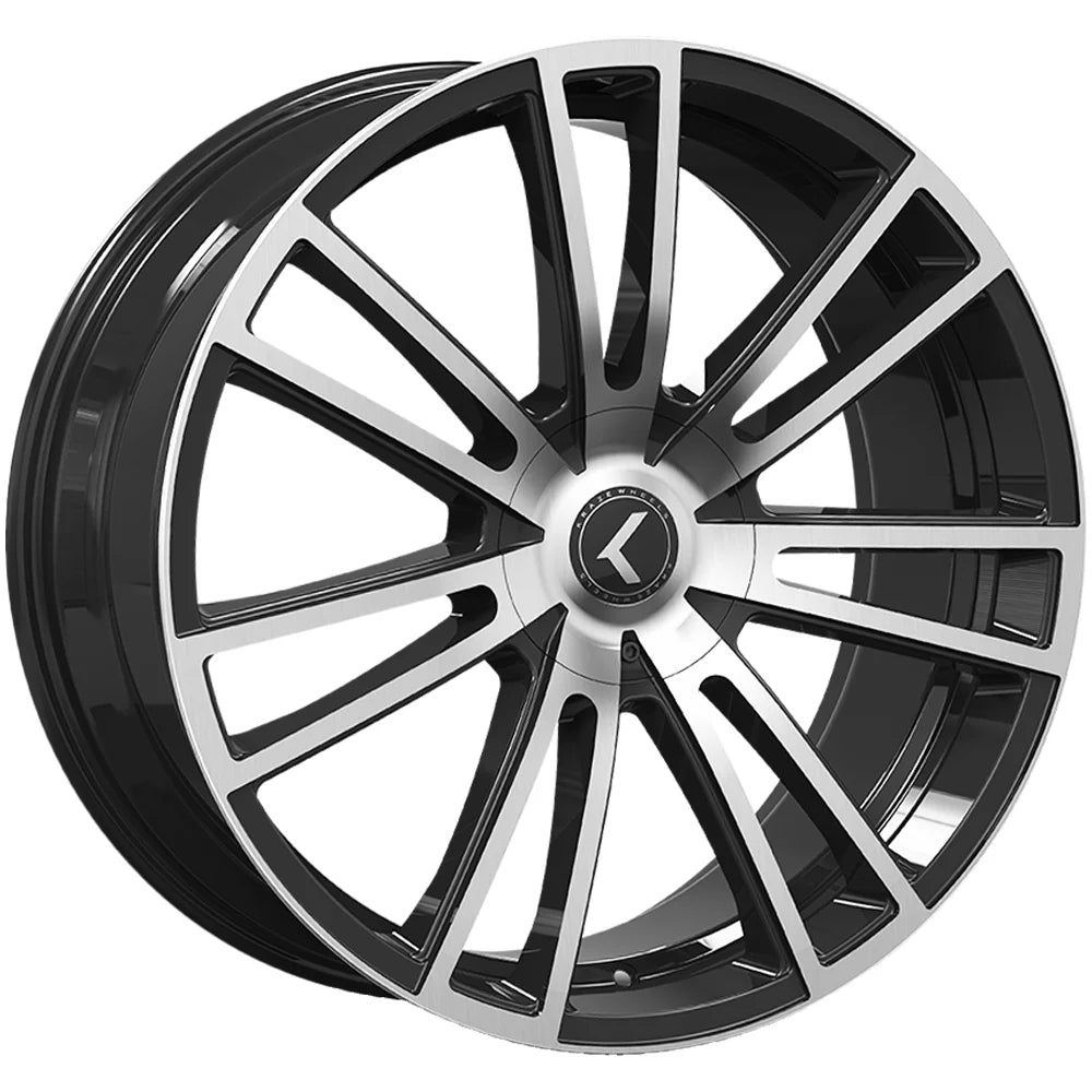 KRAZE SPECTRA 183 GLOSS BLACK MACHINED 18X8 5-112 5-120 40MM 74.1MM