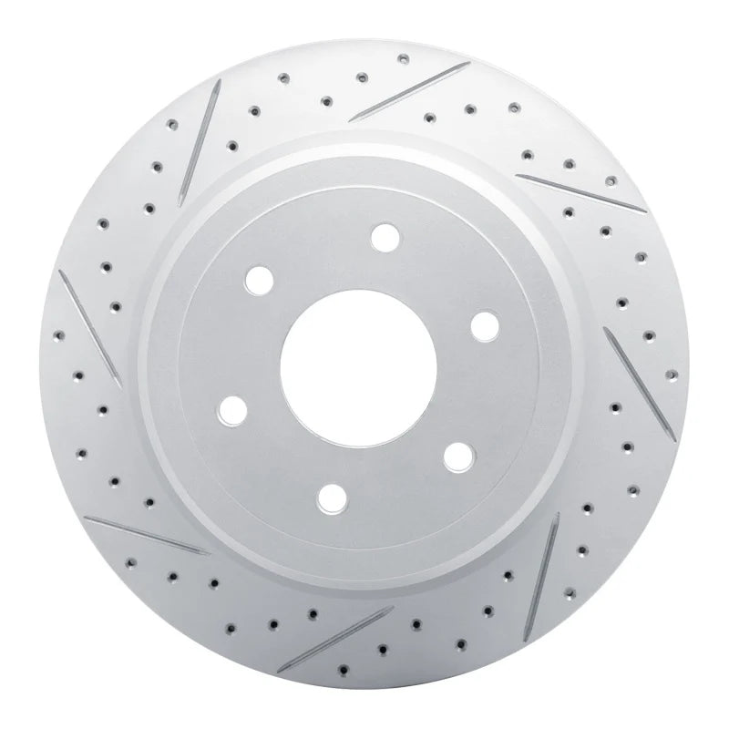 R1 16-24 Nissan Titan Xd Rear Left Drilled & Slotted Geoperformance Rotor