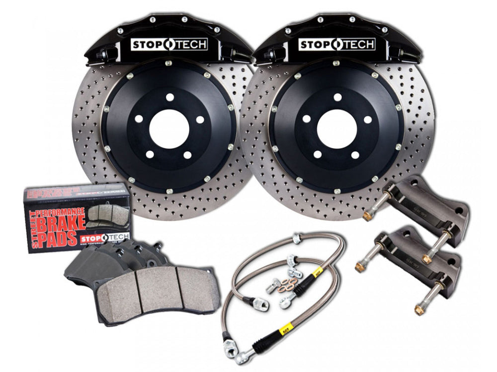 StopTech 05-10 Porsche 911 Carrera S (997) Front BBK ST-60 Caliper Blk / 2pc Drilled 355x35mm Rotor