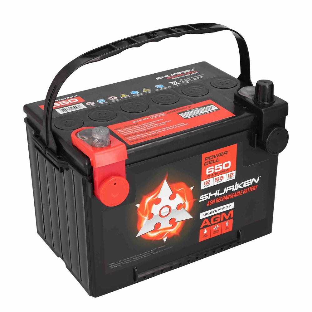 650 CRANK AMPS 55 AMP HOUR DUAL POST AGM BATTERY