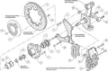 Wilwood Dynapro 6 Front Hub Kit 12.19in Red 55-57 Chevy