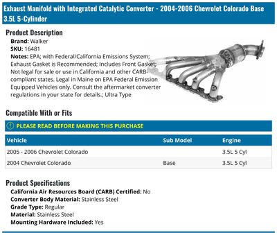 Walker Exhaust auto part