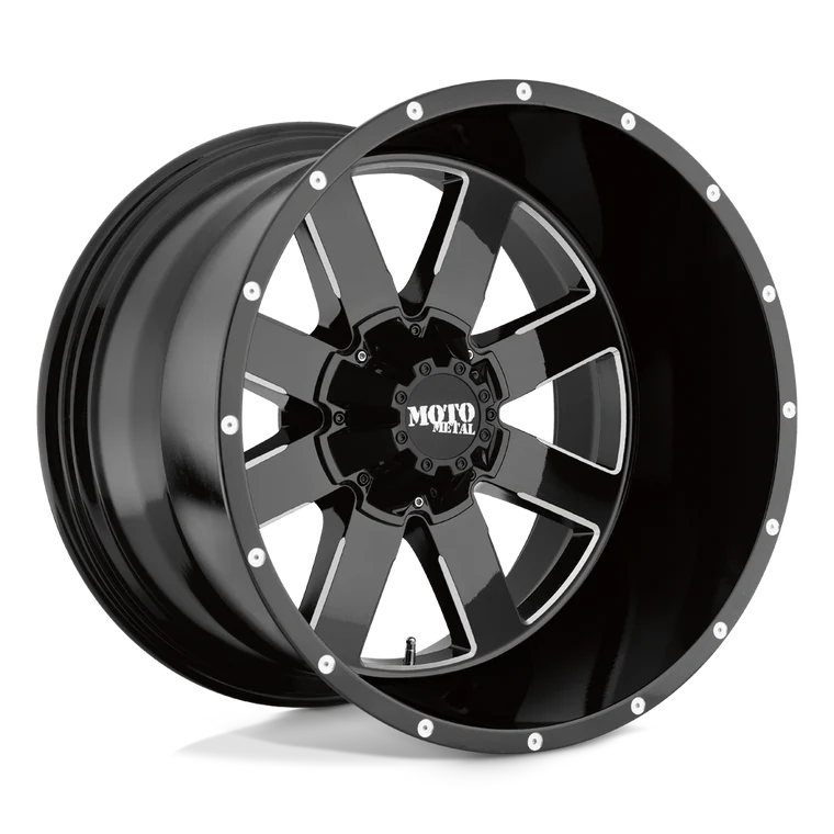 MO962 22x10 8x170.00 GLOSS BLACK W/ MILLED ACCENTS (18 mm)