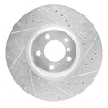 R1 07-08 BMW ALPINA B7 Front Right Drilled & Slotted Silver Brake Rotor