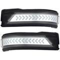 Dodge 19-23 RAM 1500/2500/3500 Side Mirror Lenses (2-Piece Set) w/ WHITE Scanning LED Turn Signals - Clear Lens