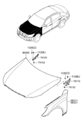 CAPA HOOD PANEL ASSY SEDAN HYUNDAI GENESIS 0914