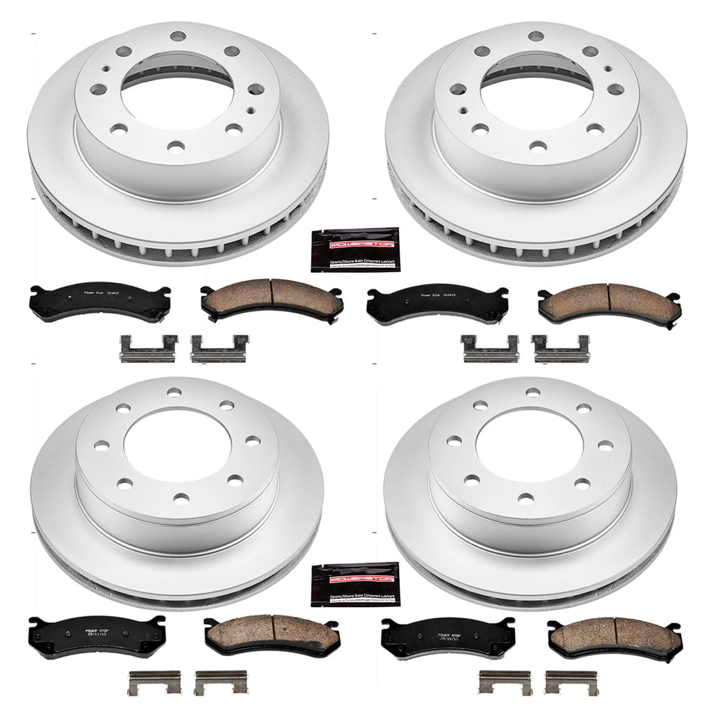 Power Stop 01-03 Chevrolet Silverado 1500 HD Front & Rear Z17 Evolution Geomet Coated Brake Kit