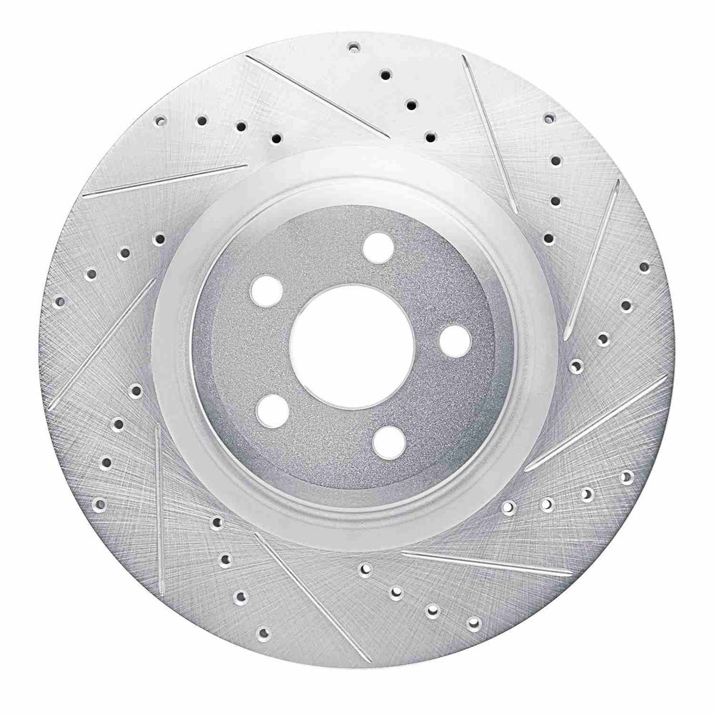 DFC 19-24 Ford Edge Front Right Drilled & Slotted Silver Brake Rotor