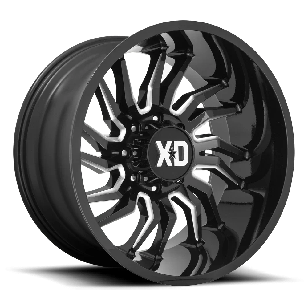TENSION 22x10 8x165.10 GLOSS BLACK MILLED (18 mm)