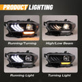 1619 TOYOTA TUNDRA LED TAIL LIGHTGLOSSY BLACK/CLEAR & RED GLOW BAR RENEGADE