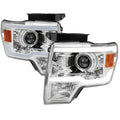 PROJECTOR HEADLIGHT - CHROME HOUSING - CLEAR LENS