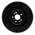 R1 06-12 Mercedes-Benz GL350 Front Left Drilled & Slotted Black Brake Rotor