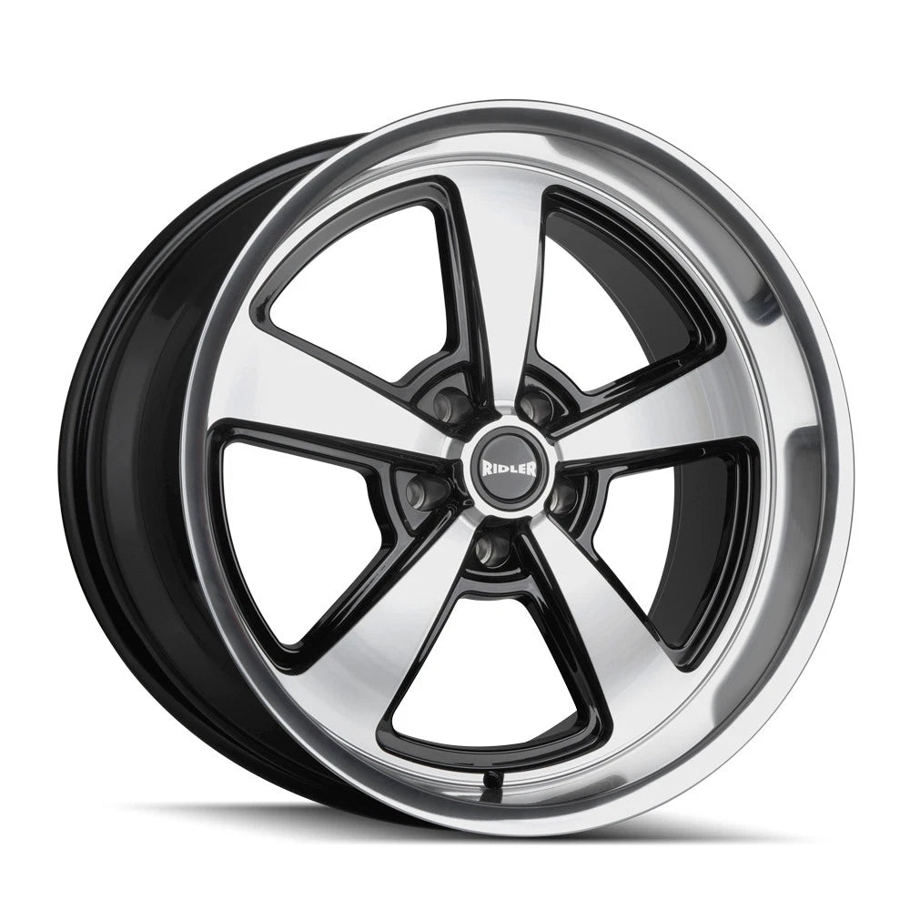 RIDLER 652 652 GLOSS BLACK WITH DIAMOND CUT FACE LIP 20X10 5-127 0MM 83.82MM