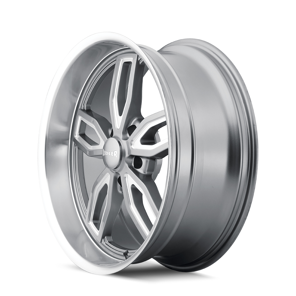 608 (608) GREY W/ MILLED SPOKES and DIAMOND LIP