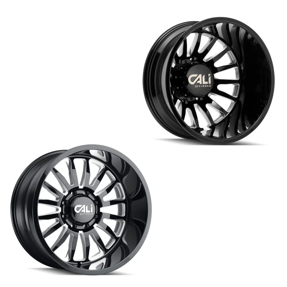 SUMMIT DUALLY REAR LIFTED (9110) GLOSS BLACK/MILLED SPOKES 20X8.25 8165.1 232M
