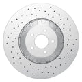 R1 16-18 Ford Mustang Left Front Drilled Geo-Carbon Series Rotor