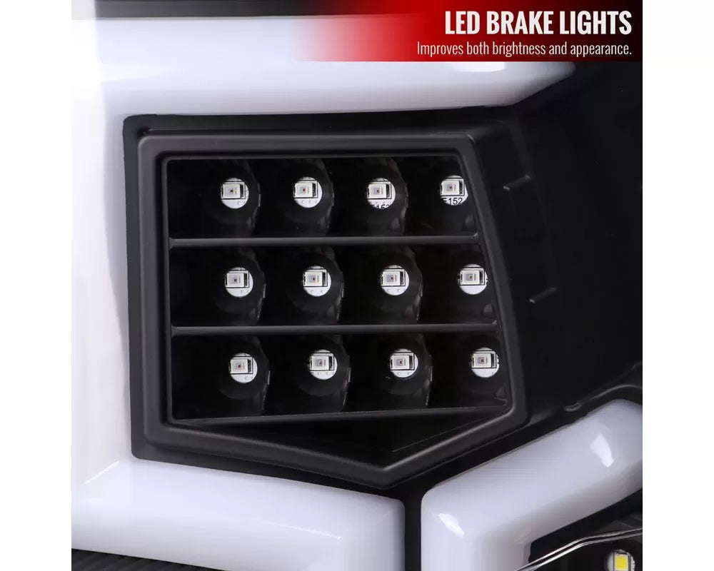 2500 LED LIGHT BAR TAIL LIGHTS WITH SEQUENTIAL TURN SIGNAL GLOSSY BLACK HOUSING AND CLEAR LENS - OE HALOGEN BULB MODELS ONLY