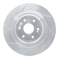 DFC 14-20 Cadillac Escalade ESV Front Left Drilled & Slotted Silver Brake Rotor