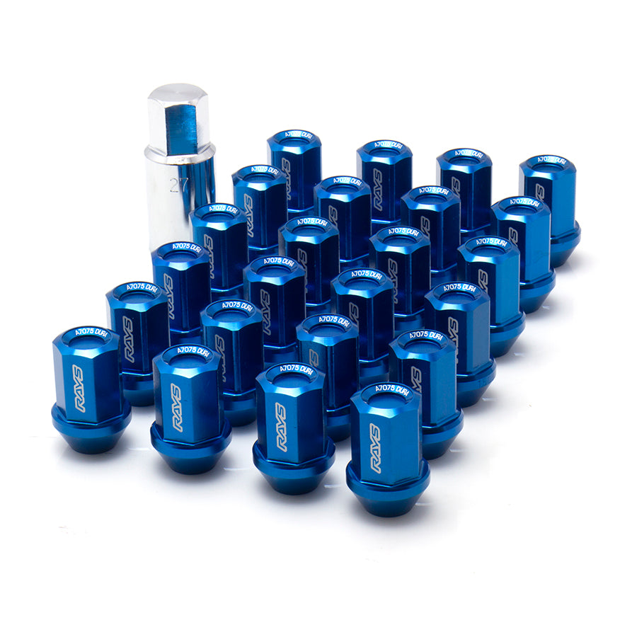 Rays Dura-Nut L37 Straight Type 6H 12x1.50 Lug Nut Set 20 Lug 4 Lock Set - Blue