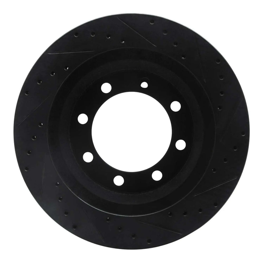 R1 76-96 Chevrolet P40 Front Left Drilled & Slotted Black Brake Rotor