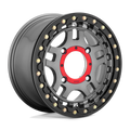KMC POWERSPORTS KS240 14X7 4X156 G-MTL BLK-RING 38MM - KS24047044438