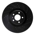 R1 12-18 Audi A8 Front Right Drilled & Slotted Black Brake Rotor
