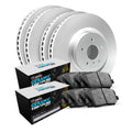R1 Concepts Brake Rotors - Carbon Coated w/ Euro Ceramic Pads Hdw Fits Volkswagen Golf