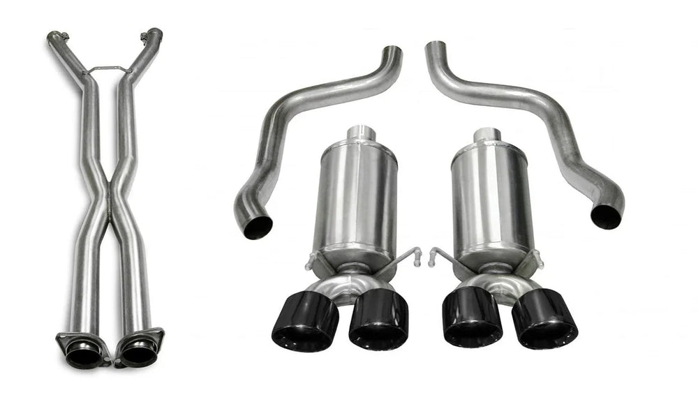 2.5 Inch Cat-Back Xtreme Exhaust Dual Rear Exit 4.0 Inch Black Tips 05-08 Chevy Corvette C6 Auto A6