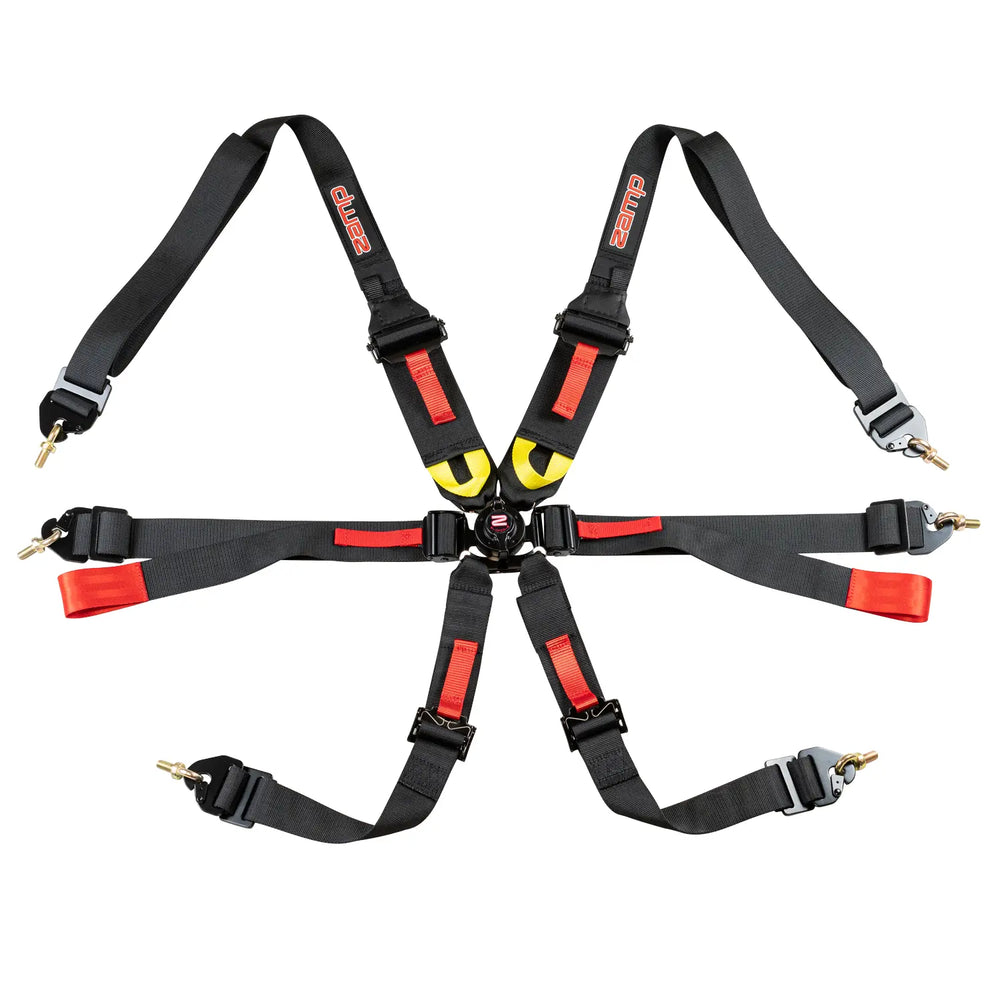 Harness 6pt Black Cam L 3in/2in Shoulder FIA