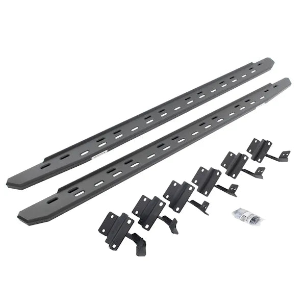 0414 F150 RB30 RUNNING BOARDS W/BRACKETS TEXTURED BLACK