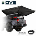 Overland Vehicle Systems XD Nomadic 270 LTE - Awning w Lights Driver Side Black Body Black Trim W Black Travel Cover