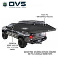 Overland Vehicle Systems XD Nomadic 270 LTE - Awning w Lights Driver Side Black Body Black Trim W Black Travel Cover