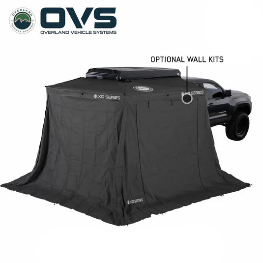 Overland Vehicle Systems XD Nomadic 270 LTE - Awning w Lights Driver Side Black Body Black Trim W Black Travel Cover