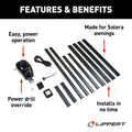 MANUAL CRANK STYLE TO POWER AWNING CONVERSION KIT BLACK
