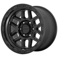 ~(32 lbs. 20X20X12)~ KM544 17x9 8x165.10 SATIN BLACK W/ GLOSS BLACK LIP (-12 mm)