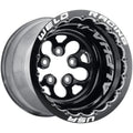 Weld Alpha-1 15x15 / 5x4.75 BP / 5in. BS Black/Polished Wheel - Black Double Beadlock MT