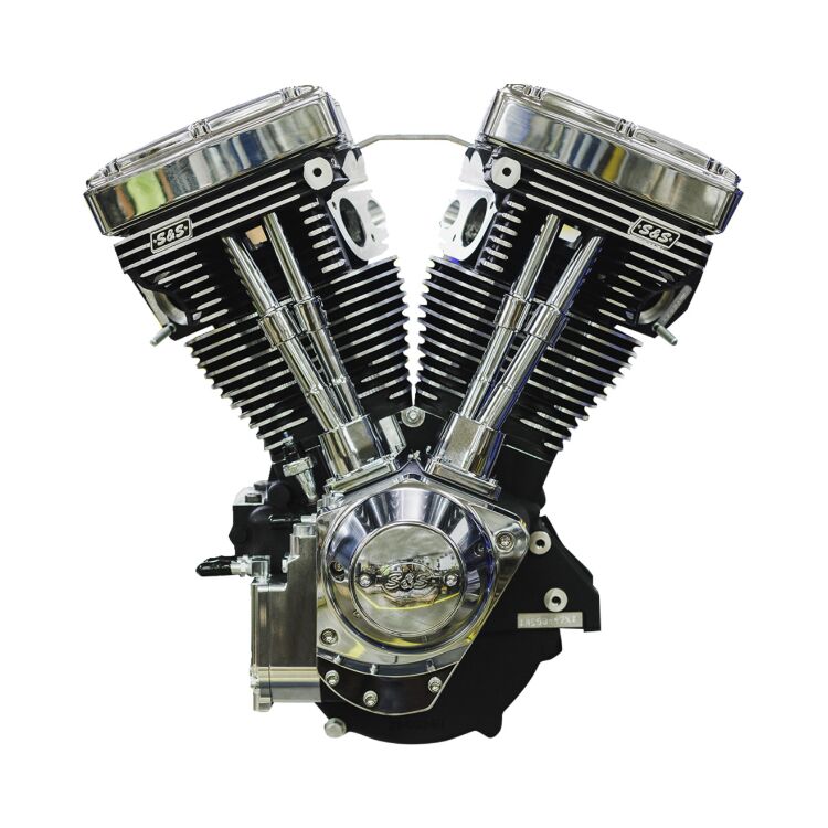 S&S Cycle 84-99 BT Black Edition V124 Long Block Engine w/ 640 Cams & Chrome Billet Gear Cover