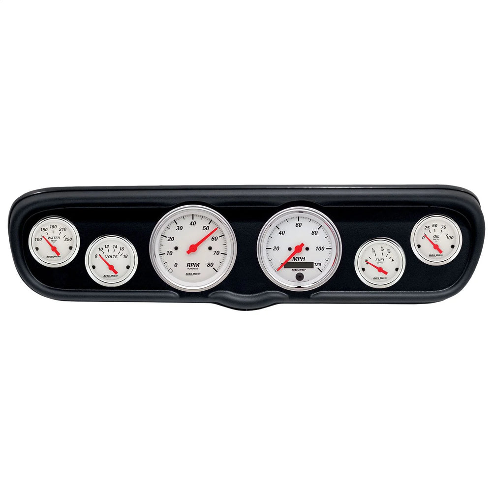 66 FORD MUSTANG 33/8IN X 2 & 21/16IN X 4 DIRECT FIT DASH KIT ARCTIC WHITE