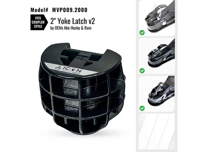 TRAILER COUPLER LOCK FOR 2IN YOKE LATCH COUPLER STYLE BY OEMS LIKE HUSKY/RAM