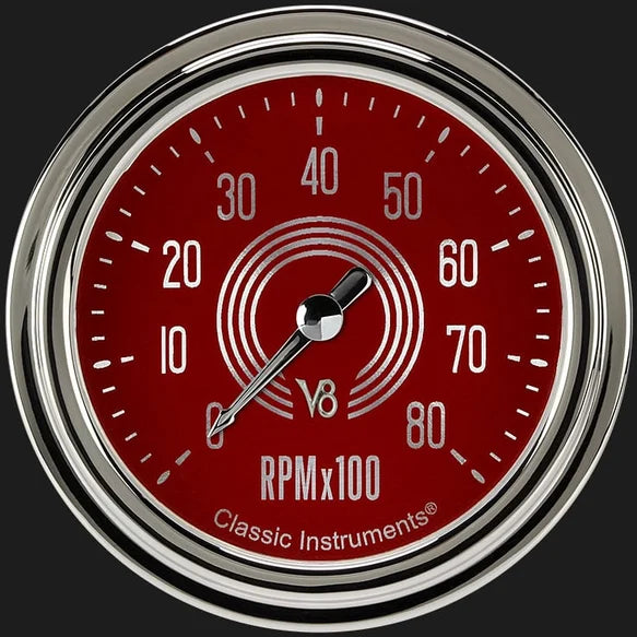 V8 RED STE 2 5/8IN TACHOMETER FS