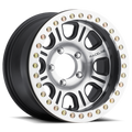 Raceline RT232 Monster 17x8.5in/8x165.1 BP/0mm Offset/130.81mm Bore - BLK & Machined Beadlock Wheel