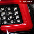 LED TAIL LIGHTS WITH RED LED C-BAR GLOSSY BLACK HOUSING CLEAR LENS