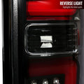 LED TAIL LIGHTS WITH RED LED C-BAR GLOSSY BLACK HOUSING CLEAR LENS