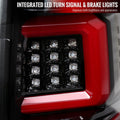 LED TAIL LIGHTS WITH RED LED C-BAR GLOSSY BLACK HOUSING CLEAR LENS