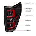 LED TAIL LIGHTS WITH RED LED C-BAR GLOSSY BLACK HOUSING CLEAR LENS
