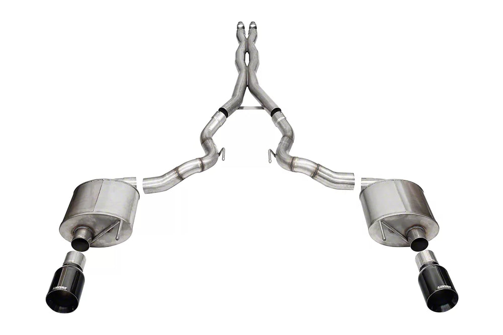 3.0 Dual Rear Exit Cat-Back Exhaust System with 4.5 Black PVD Straight Cut Tips